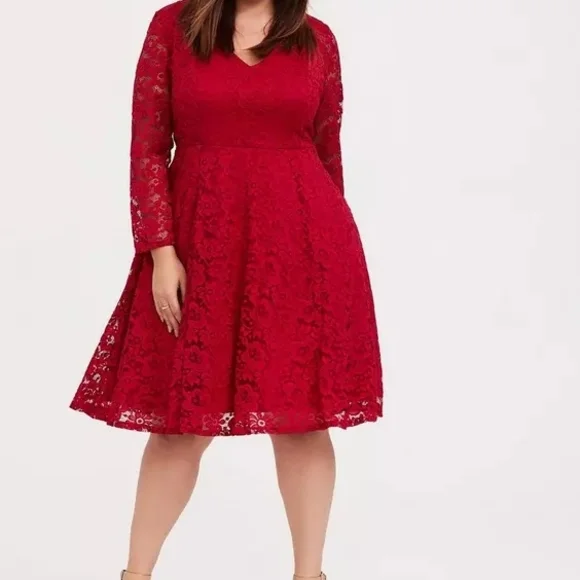 Torrid Mini Lace Skater Dress - Picture 3 of 5